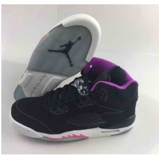 Women Air Jordan 5 Retro Black Purple Shoes
